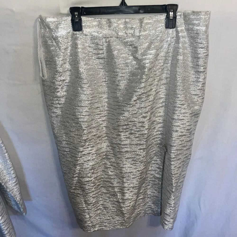 Only You Women’s Skirt Suit Size 22 Sliver Sparkle Business Formal City